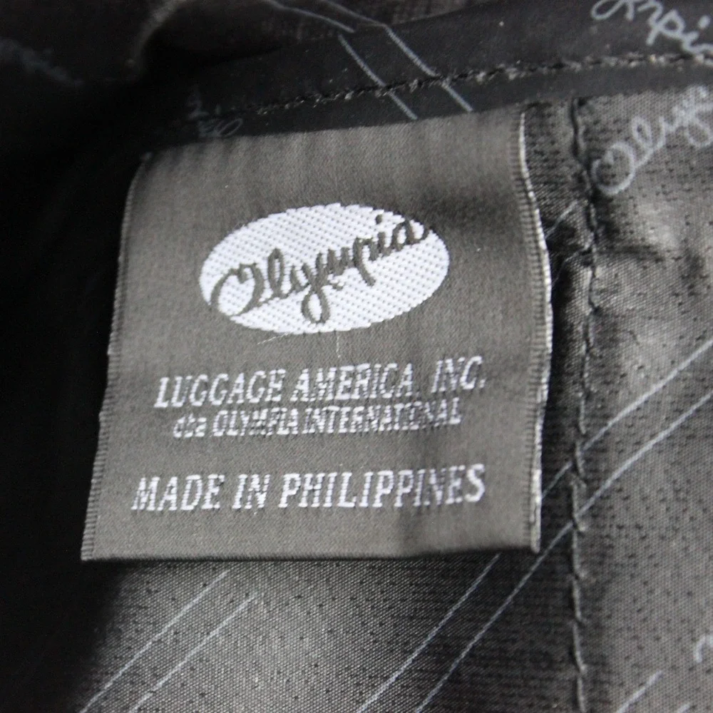 Vintage Olympia Luggage America Black Canvas Briefcase Messenger Bag